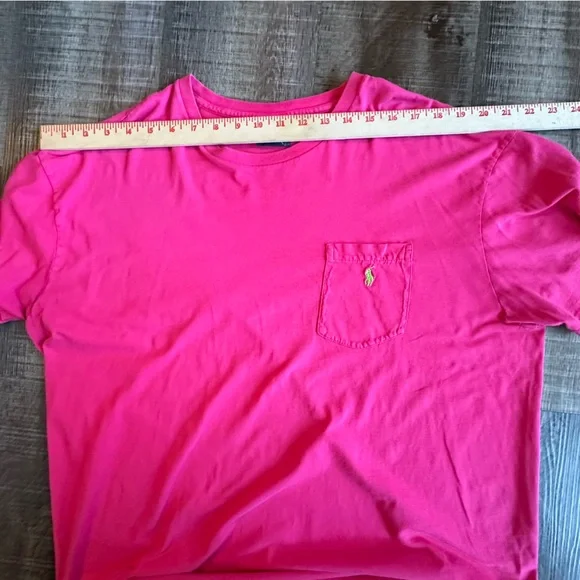 Polo Ralph Lauren T-Shrit Men’s Large Hot Pink with Green Pony 100% Cotton - Picture 6 of 10